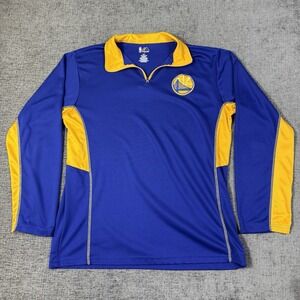 Golden State Warriors 1/4 Zip Pullover Mens MT‎ Medium Tall Blue Yellow Majestic